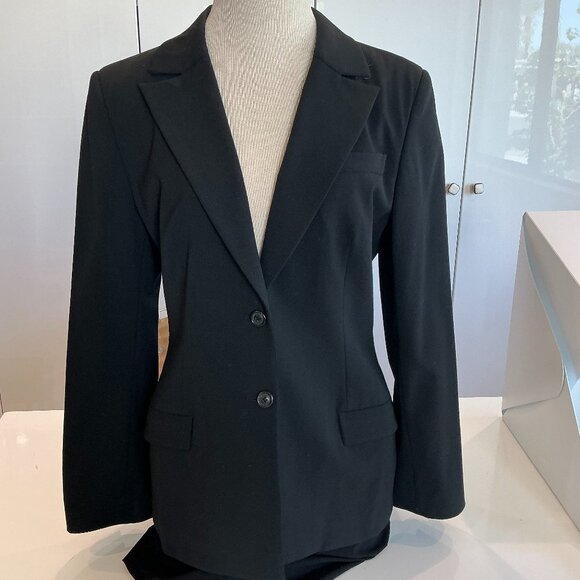 Piazza Sempione, Classic Black Blazer,  Size 46 Italian, Felted Jeweled - Picture 1 of 4